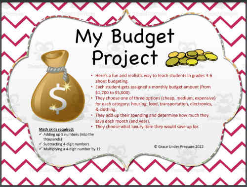 Financial Literacy: My Budget Project by Teach Simple