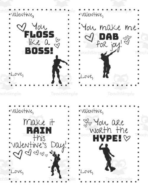 Fortnite Valentines Cards by Teach Simple