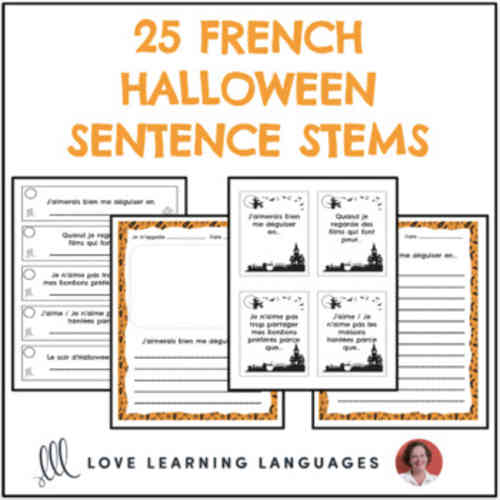French Halloween Sentence Stems by Teach Simple