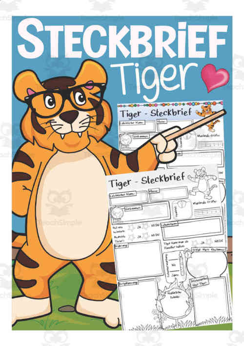 German: Animal Characteristics Worksheet - Tiger Printable by Teach Simple German: Animal Characteristics Worksheet - Tiger Printable by Teach Simple