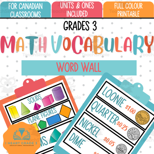 Pearson Numbers Compatible Math Word Wall by Teach Simple
