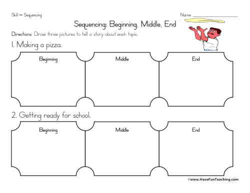 Sequencing Drawing Worksheet by Teach Simple