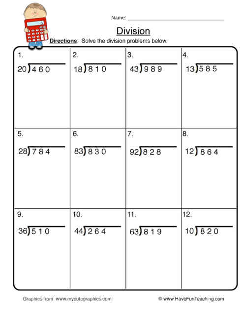 Two Digit Divisors Division Worksheet by Teach Simple