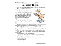 A Family Recipe Reading Comprehension Worksheet by Teach Simple