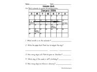 Calendar Math Worksheet by Teach Simple