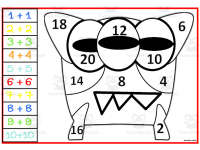 Color by Number: Monster Addition Doubles Facts Set 4 by Teach Simple
