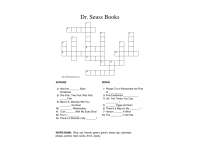 Dr Seuss Crossword Puzzle by Teach Simple