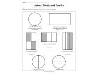 Halves Thirds and Fourths Worksheet by Teach Simple