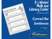 It's Winter! Kindergarten Math & Literacy Center: Correct the ...
