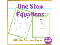 Math One Step Equations Activity Worksheet by Teach Simple