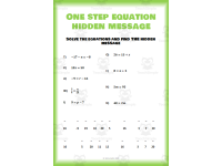 Math One Step Equations Activity Worksheet by Teach Simple