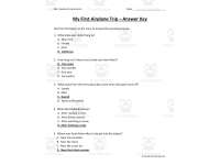 first airplane trip worksheet