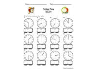 telling time to the half hour worksheet by teach simple