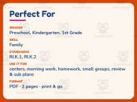 1 Child Family Tree Worksheet – Kindergarten Grammar Practice preview 6