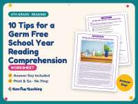 10 Tips for a Germ Free School Year Reading Worksheet – 4th Grade preview