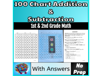 100 Chart Mystery Picture Reveal Traffic Light Addition & Subtraction preview