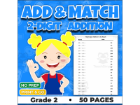 2-Digit Addition Worksheets | Math Matching Activity preview