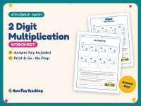 2 Digit Multiplication Worksheet – 4th Grade Math Practice preview