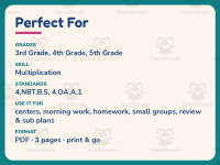 2 Digit Multiplication Worksheet – 4th Grade Math Practice preview 6