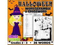 2-in-1 Halloween Vocabulary Activity – Printable Crossword Puzzle & Wo preview