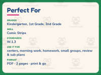 2 Rectangles Comic Strip Worksheet – 1st Grade Comic Strips Practice preview 6