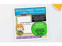 2025 - 2026 Back to School Snack Calendar | Pre-K- 1st Grade |EDITABLE preview
