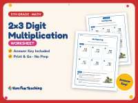 2×3 Digit Multiplication Worksheet – 5th Grade Math Practice preview