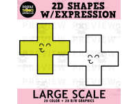 2D Shapes Clip Art with Expression | Geometric Shapes Graphics preview 2