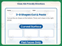 3-D Shape Sorting Worksheet – 1st Grade Geometry & Shapes Practice preview 4