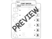 3D Shapes Faces, Edges and Vertices Worksheets | Counting & Matching preview 4