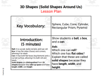 3D Shapes Lesson Plan Worksheets & Flashcards for K-1 Math preview 2