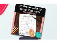 3rd Grade Color by Code Math Worksheet - Multiplication 1 preview