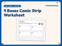 4 Boxes Comic Strip Worksheet – 2nd Grade Comic Strips Practice preview