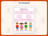 4 Children Family Tree Worksheet – Kindergarten Grammar Practice preview 2