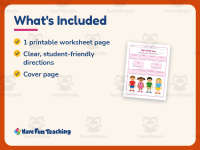 4 Children Family Tree Worksheet – Kindergarten Grammar Practice preview 5