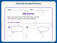 4 Rectangles Comic Strip Worksheet – 2nd Grade Comic Strips Practice preview 4
