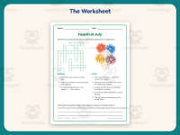 4th Of July Crossword Puzzle Worksheet – 4th Grade Holiday Practice preview 2