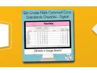 8th Grade Math Common Core State Standards Checklist - Digital preview