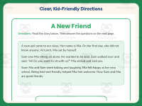 A New Friend Reading Comprehension Worksheet – 1st Grade Social Skills preview 4