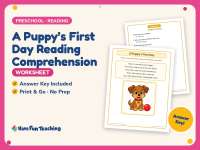 A Puppy’s First Day Reading Comprehension Worksheet – Preschool preview