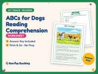 ABCs for Dogs Reading Comprehension Worksheet – 1st Grade Practice preview
