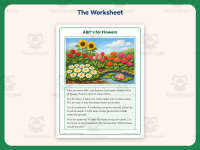 ABCs for Flowers Reading Comprehension Worksheet – 1st Grade Practice preview 2