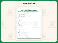 ABCs for Fruits and Veggies Reading Worksheet – 1st Grade Practice preview 7
