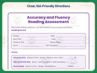 Accuracy and Fluency Reading Assessment Worksheet – 1st Grade Practice preview 4