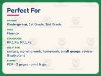 Accuracy and Fluency Reading Assessment Worksheet – 1st Grade Practice preview 6