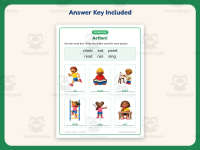 Action Words Worksheet – 1st Grade Vocabulary Practice + Answer Key preview 3