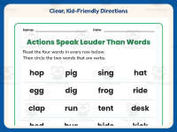 Actions Speak Louder than Words Verb Worksheet – 2nd Grade Verbs preview 4