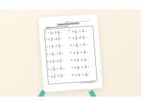 Mixed-number addition worksheet with fourteen numbered calculations arranged in two columns.