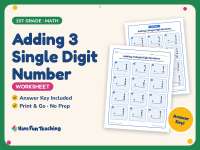 Adding 3 Single Digit Number Worksheet – 1st Grade Addition Practice preview