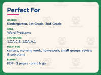 Adding 4 Word Problems Worksheet – 1st Grade Addition Practice preview 6